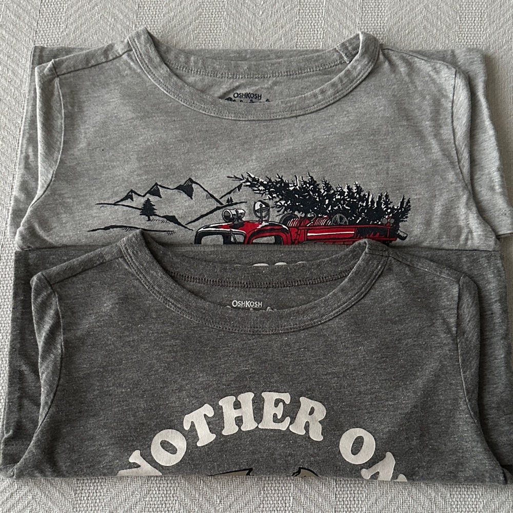OshKosh B'gosh Gray Pizza Graphic Long Sleeve Tee